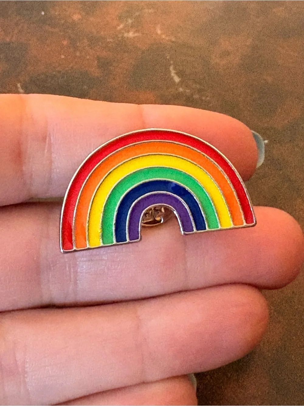 Colorful Rainbow Enamel Brooch - Vibrant Rainbow Colors